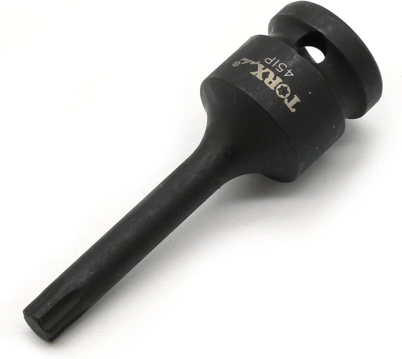 T-MAX IP45 3 Inch Long Black Impact Torx Plus 6 Point Socket Bit 1/2 Inch Square Drive Auto Repair Tool - Image 1